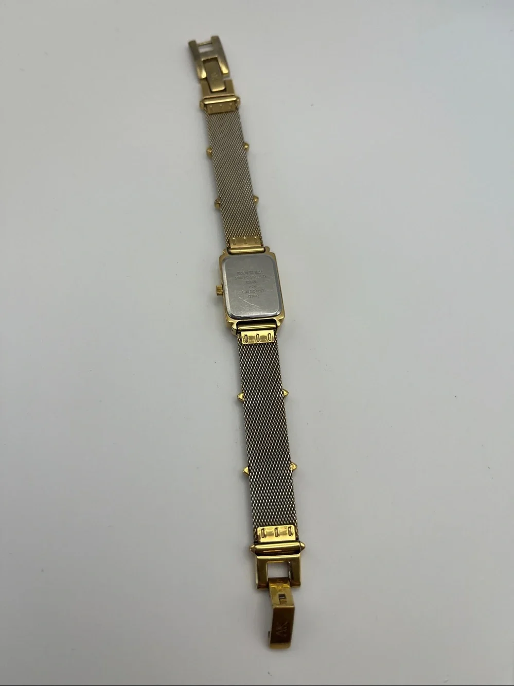Anne Klein Women's Gold Mesh Bracelet Watch with Leaf Accents